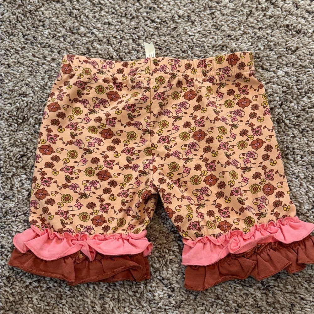 Matilda Jane Floral Ruffle Shorties - Peach and Rust size 6 NWT “Stay Positive” - Picture 7 of 7